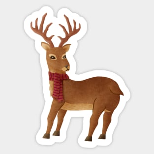 Reindeer with scarf Sticker